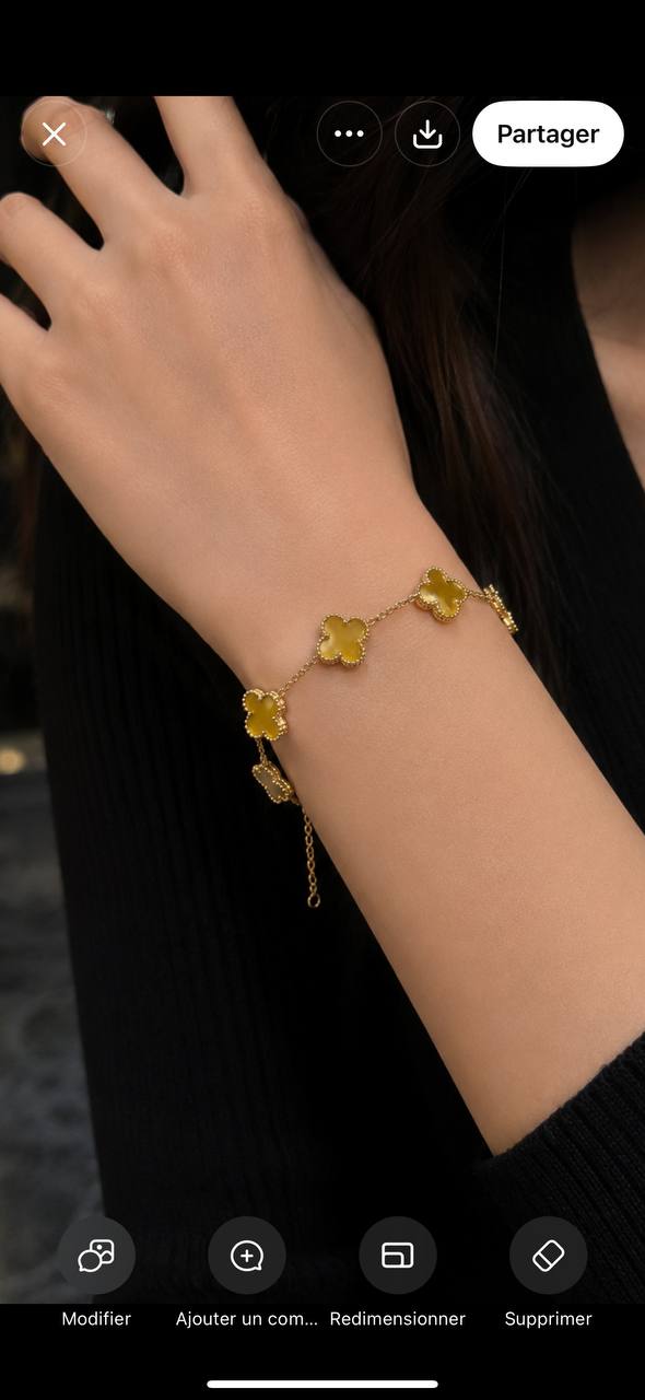 Gourmette Vancleef Jaune