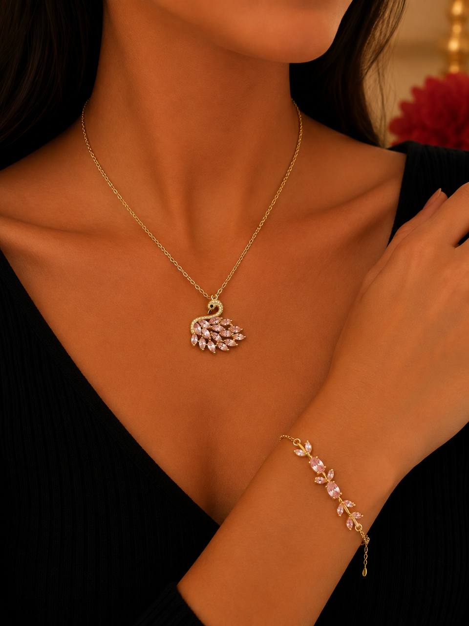 Collier et gourmette tulip
